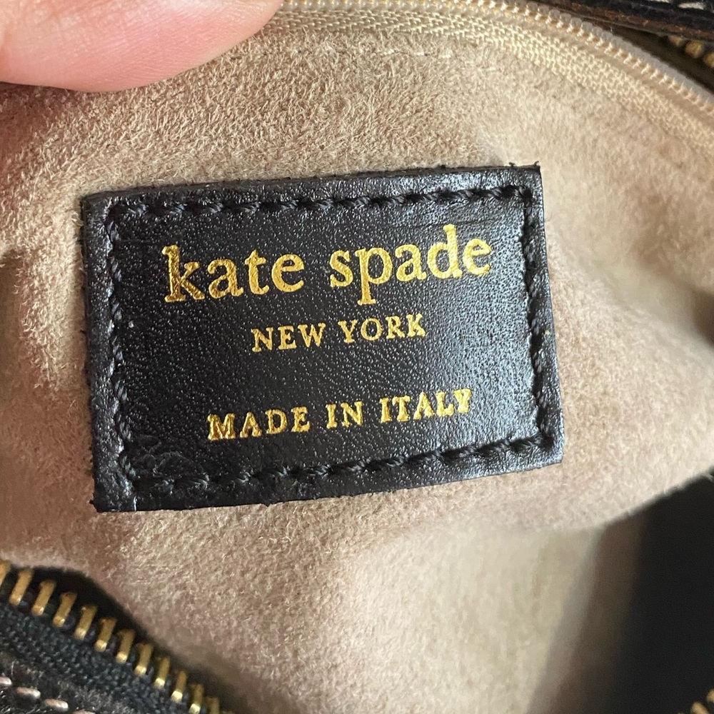 RARE Vintage Kate Spade Black Pebbled Leather Mini Hobo Made in Italy Y2K - Picture 13 of 14